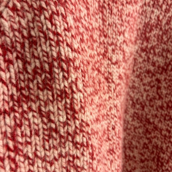 Eddie Bauer chunky knit sweater turtle red/white 70% lamb wool 20% rabbit size L - Picture 5 of 6